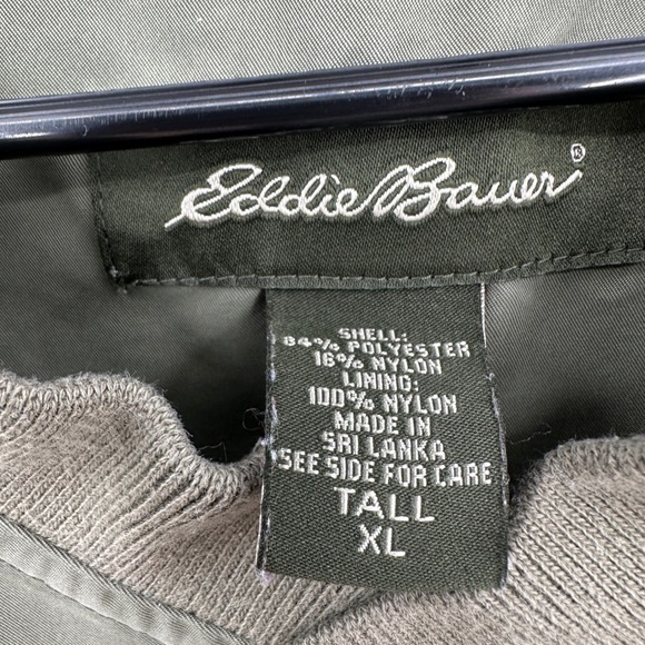 Y2K Eddie Bauer Golf Nylon Green V-Neck Windshirt Pullover Men's XL Tall - Picture 5 of 9